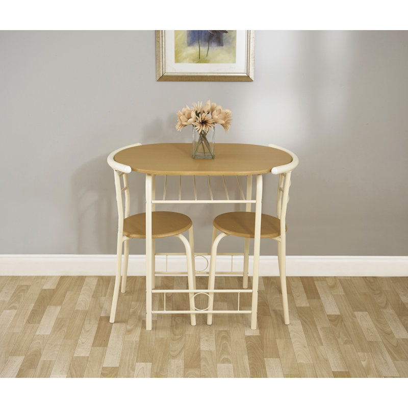 Elam Compact 2-Person Dining Set W80.5 x D53cm, Buttermilk