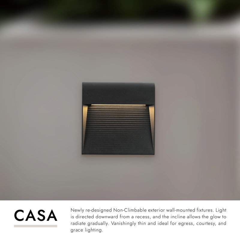 Casa 1 - Light LED Outdoor Flush Mount, Black, 6.75" H x 6.75" W x 1" D