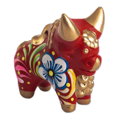 Hand Painted Little Red Pucara Bull