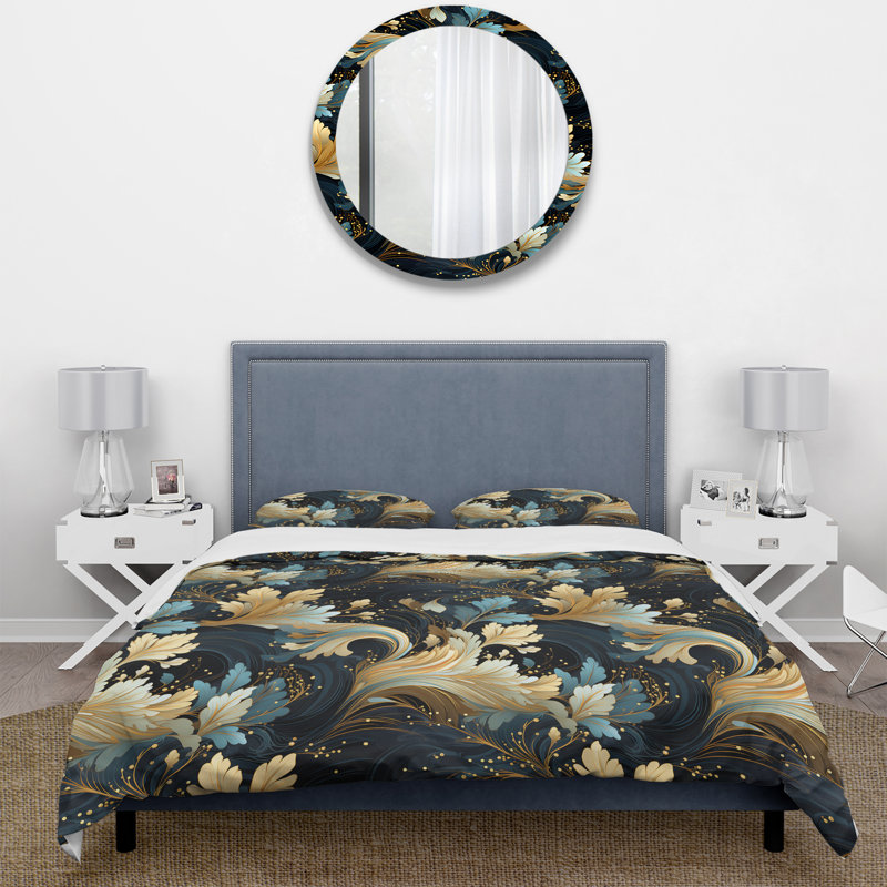 Ensemble de housse de couette bleu et beige Pailey Flowers Elegance II - Paisley
