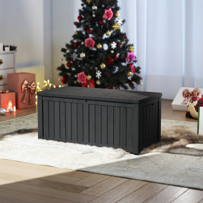 Yardgrace 150 Gallons Water Resistant Resin Lockable Deck Box by Yardgrace