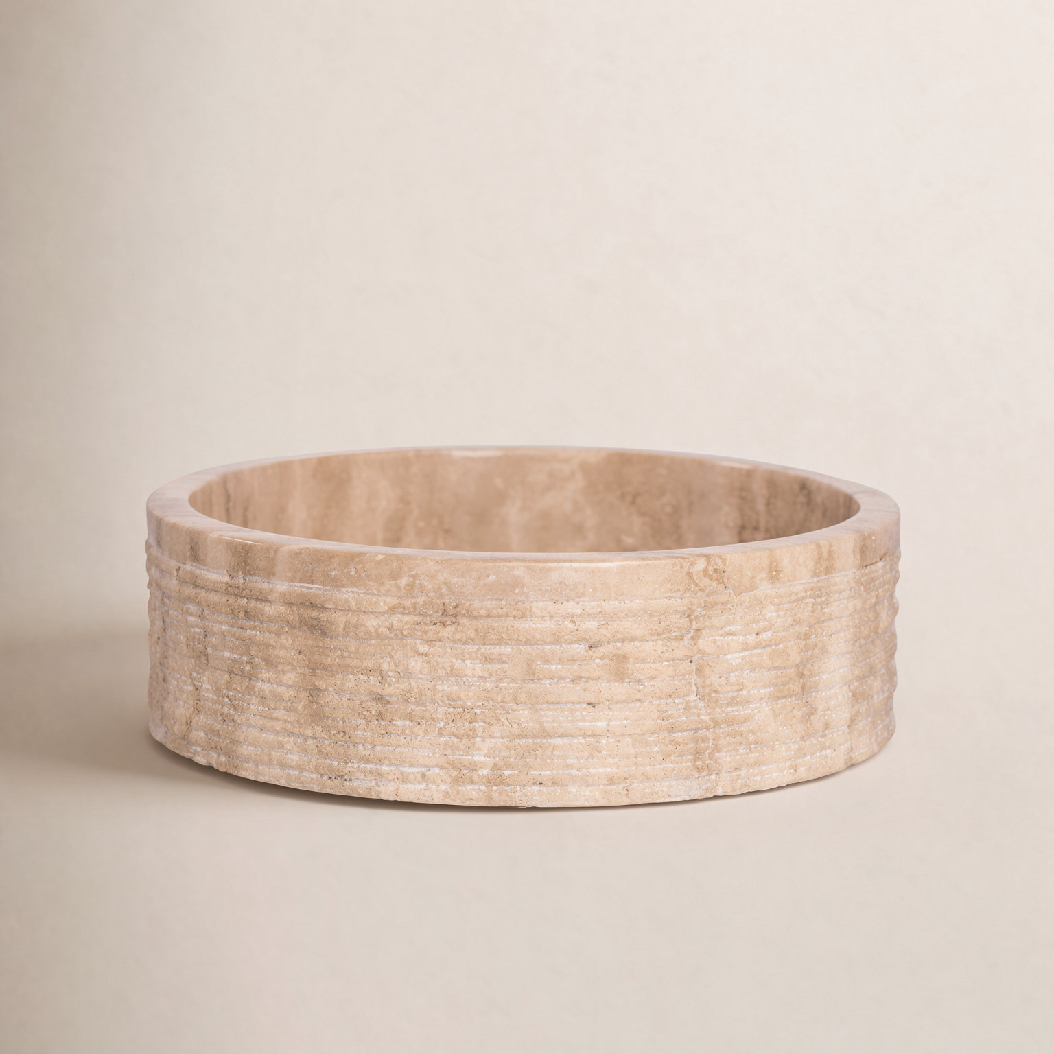 Bolo Round Stone Vessel Bathroom Sink