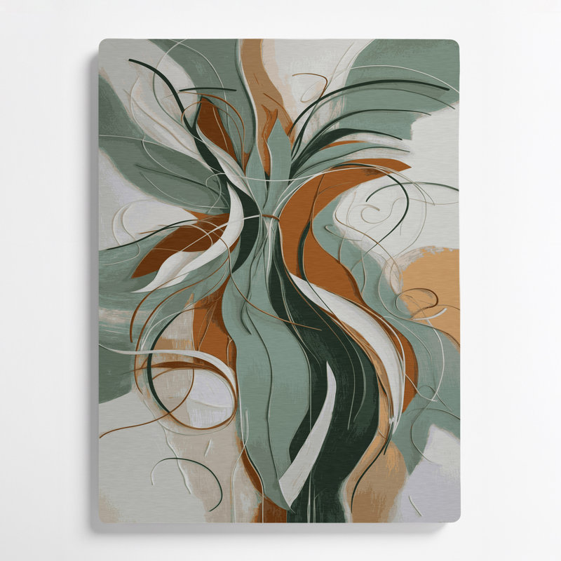 Abstract Figurative 50 Gray Metal Wall Art, 24" H x 36" W