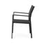 Chaise d'extérieur moderne en aluminium noir avec siège en filet