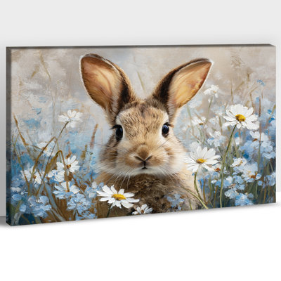 Art mural de lapin de Pâques GUTTATY, décoration murale de photos de lapin de Pâques au printemps, décorations murales de fleurs de lapin et de printemps, impressions de Pâques pour le salon, la chambre à coucher, la chambre d'enfant, la chambre de bébé prête à être suspendue 20 po x 30 po