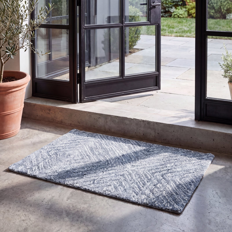 Tapis géométrique abstrait touffeté à la main, Rectangle 2 pi x 3 pi