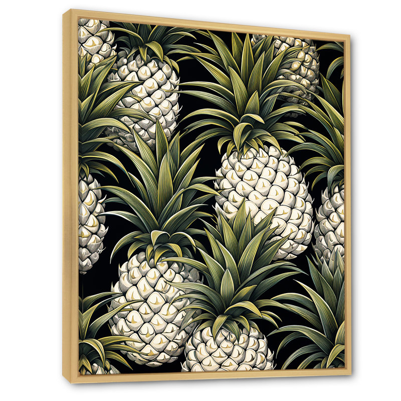 «Sweet Pinapple», reproduction sur toile, Cadre naturel flottant, H 44 po x l 34 po x P 1,5 po