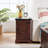 Farmhouse End Table Nightstand Rectangular Farmhouse End Table With Barn Door And Adjustable Storage Shelf, Rustic Sofa Side Table-1406967426