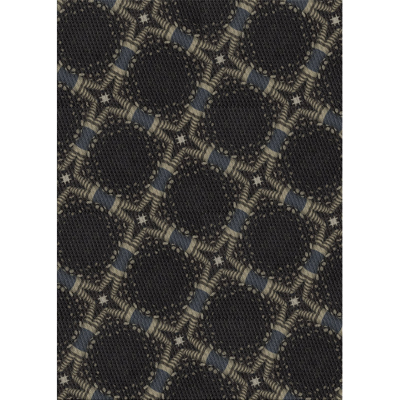 Tapis noir tissé à la machine, Rectangle 5 pi x 7 pi