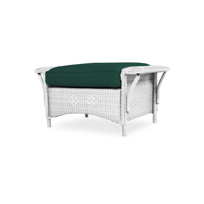 Nantucket Outdoor Ottoman, Woodgrain Ash, White