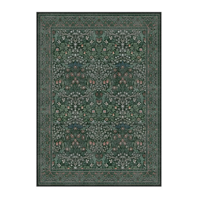 Tapis floral lavable à la machine avec envers antidérapant Alora