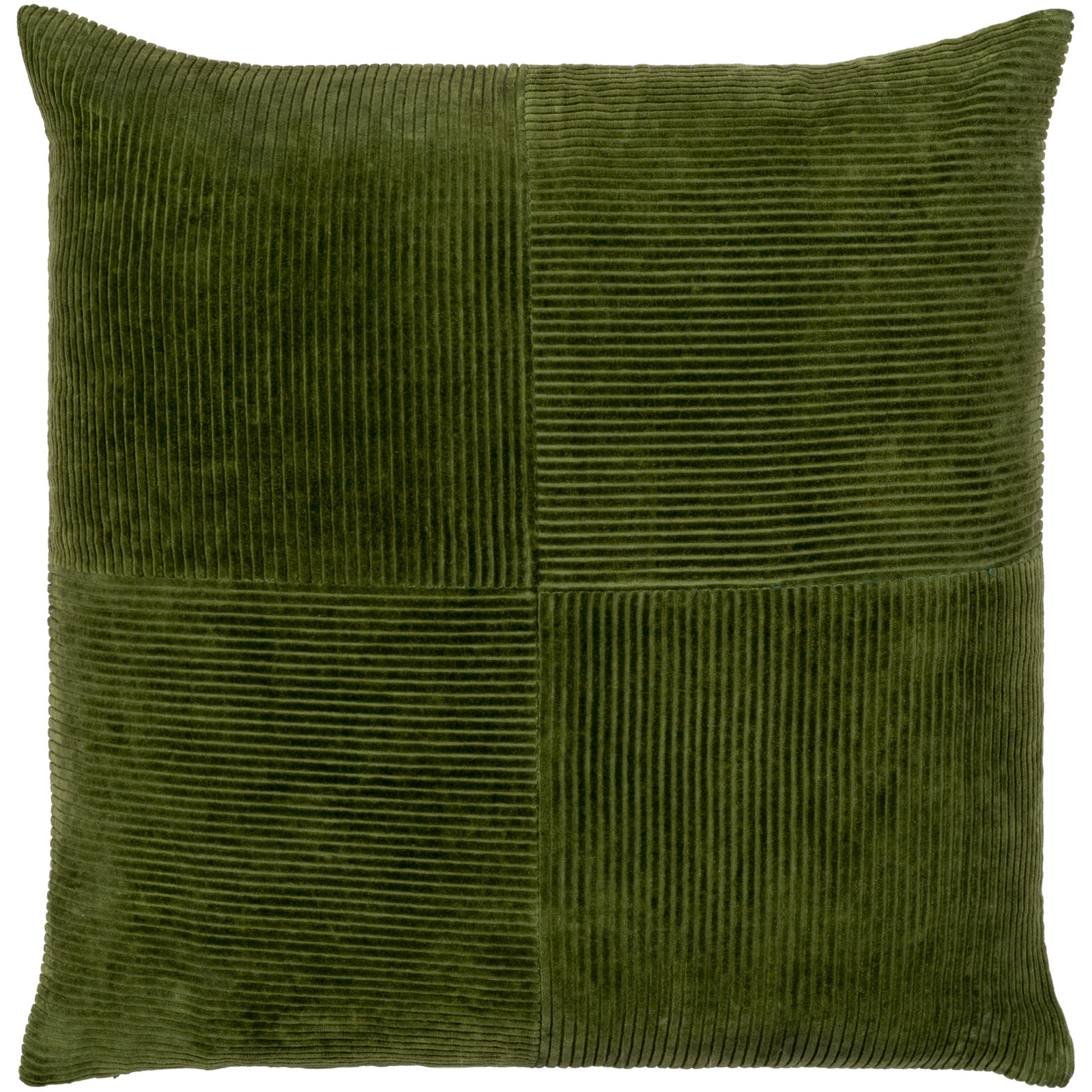 Selma Cotton Throw Pillow, 22" x 22", Olive