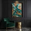 Abstrait art figuratif sur toile vert 35-740501011