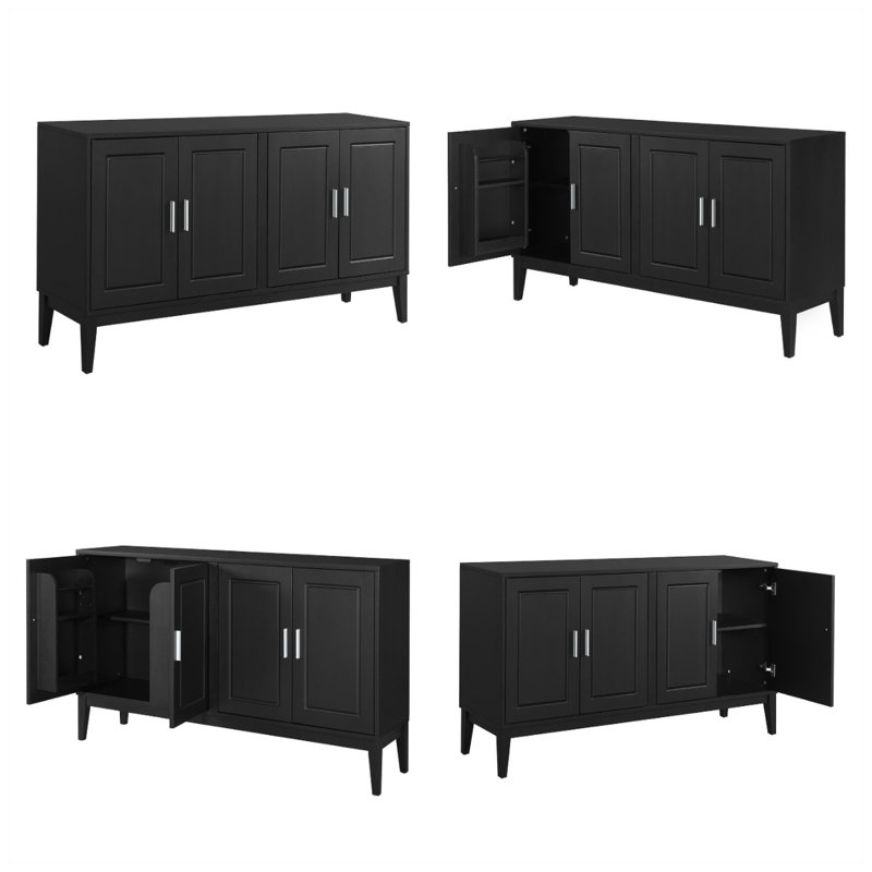 Armoire de rangement 60 po, Noir