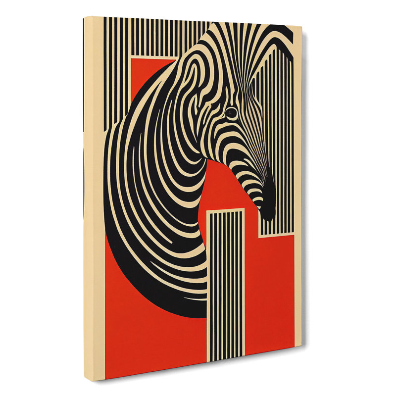 Art Deco Zebra - Wrapped Canvas, 60cm H x 40cm W x 3cm D