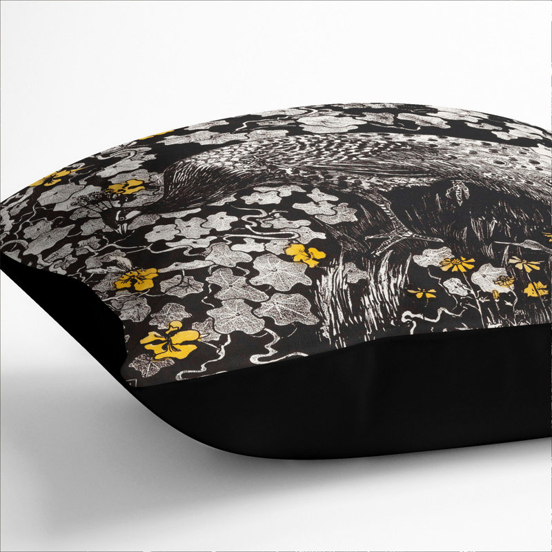 Peacock By Theo Van Hoytema Square Throw Cushion, Black, 55cm H x 55cm W x 20cm D