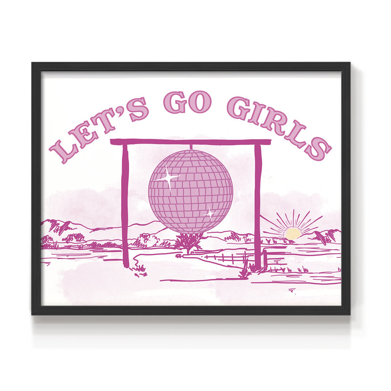 «Let Go Girls Disco», impression encadrée, H 22 po x l 28 po, Noir, noir, noir, noir