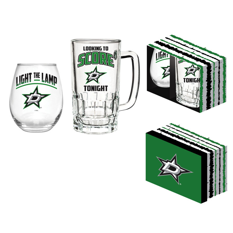 Ensemble-cadeau NHL Team Pint Glass and Wine, Stars de Dallas