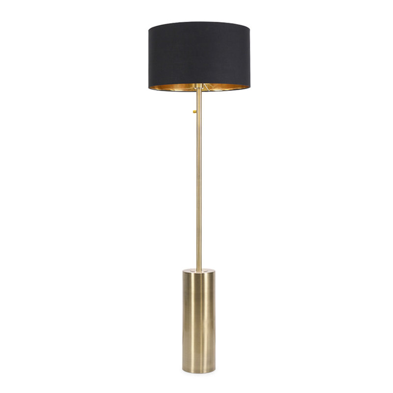 Alizander 150cm Traditional Floor Lamp, Black, No, Antique Brass