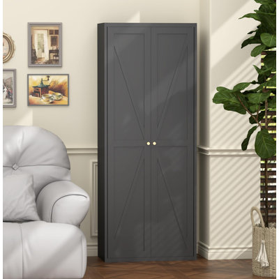 2 Doors Metal Storage Cabinet Kitchen Pantry Cabinet With Adjustable Shelves Tall Steel Cabinet Locker For Kitchen, Living Room, Dining Room And Office
