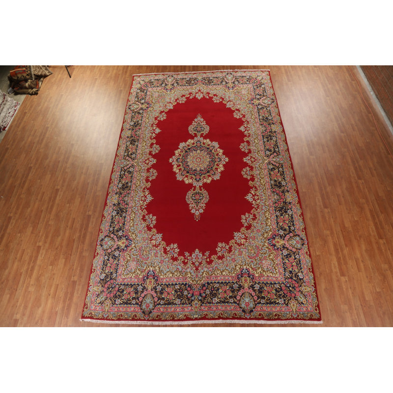 Red  Signed Traditional Vegetable Dye Rug 10x16