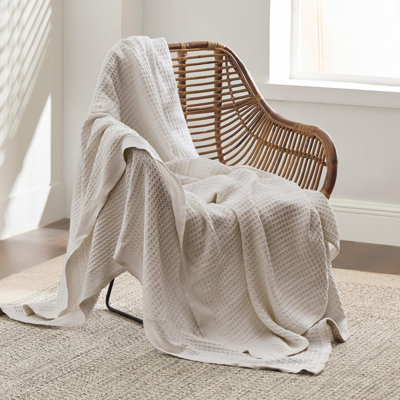 Bedsure Cotton Waffle Weave Throw Blanket