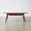 Table basse en bois de chêne massif naturel avec 2 tiroirs de rangement, conception ovale moderne pour le salon, assemblage facile-1516700564
