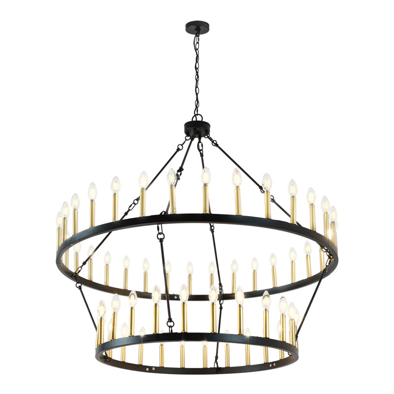 Lustre 47 pouces à 2 niveaux et 56 lumières à roulettes 47 pouces