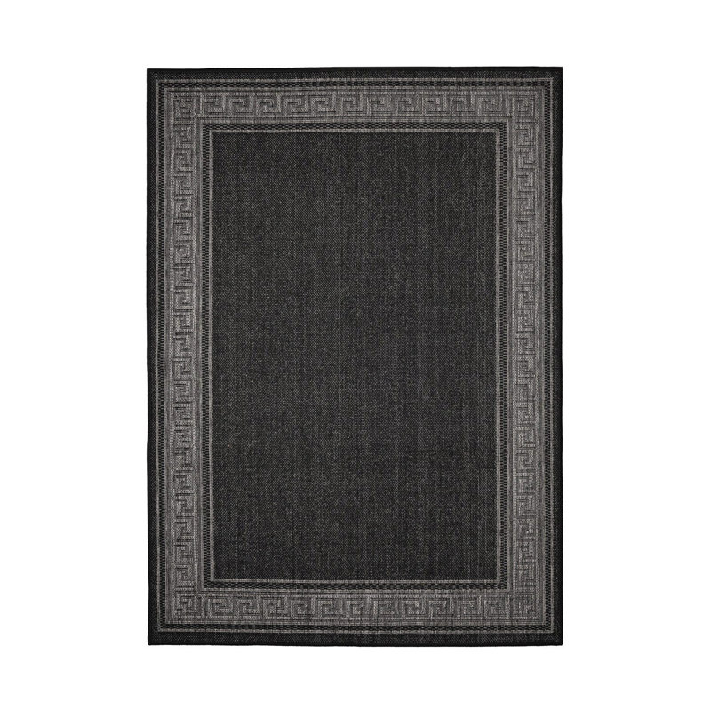 GEL GREEK KEY BLACK 60/230cm, Rectangle 120 x 160 cm