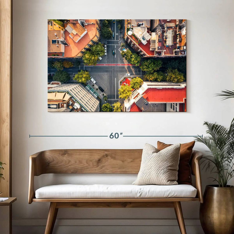 Intersection à Barcelone, H 32 po x l 48 po