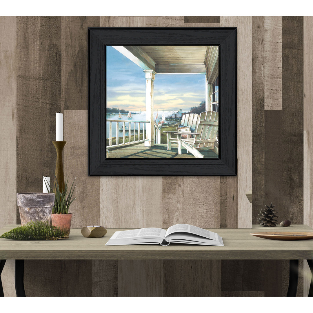 Waiting on Sunset Framed Wall Art for Living Room, Home Wall Decor Framed Print by John Rossini Trendy Decor 4U