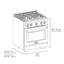 ZLINE Autograph Edition 30" Paramount Gas Range w/ 4 Burners & Champagne Bronze Accents