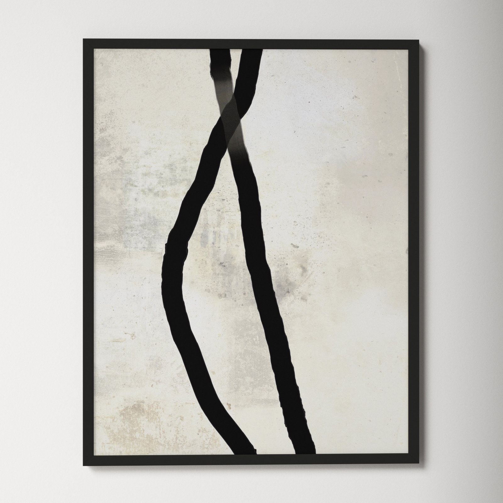 Black Rope 4 by Jacques Pilon, Black, 38" H x 30" W x 1.25" D