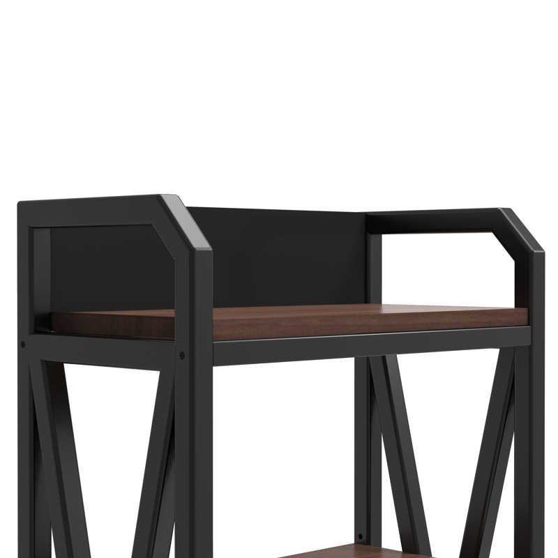 Étagères de rangement polyvalentes à 4 niveaux de 56,23 po, métal et bois, cuisine, garage, salle de bain, finition contemporaine, étagères réglables