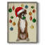 «Christmas Boxer and Bauble Ball», reproduction encadrée - bois massif