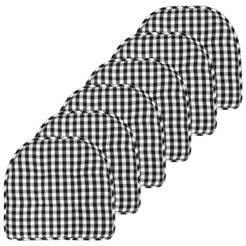 Coussin de coussin d'intérieur antidérapant Buffalo, Noir / blanc, Paquet de 6