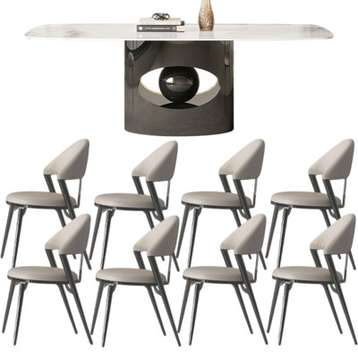 Light luxury creative rectangular dining table set