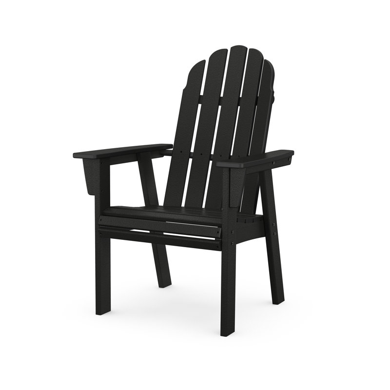 POLYWOOD Vineyard Curveback Adirondack Dining Chair, Black
