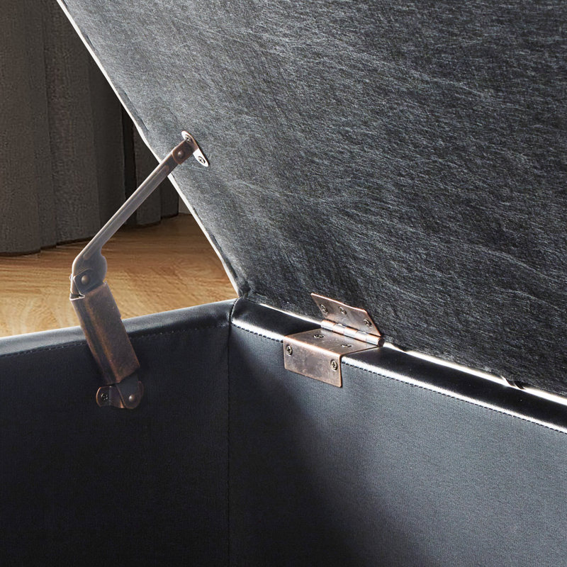 Banc de rangement en polyester Arnika, Bleu clair