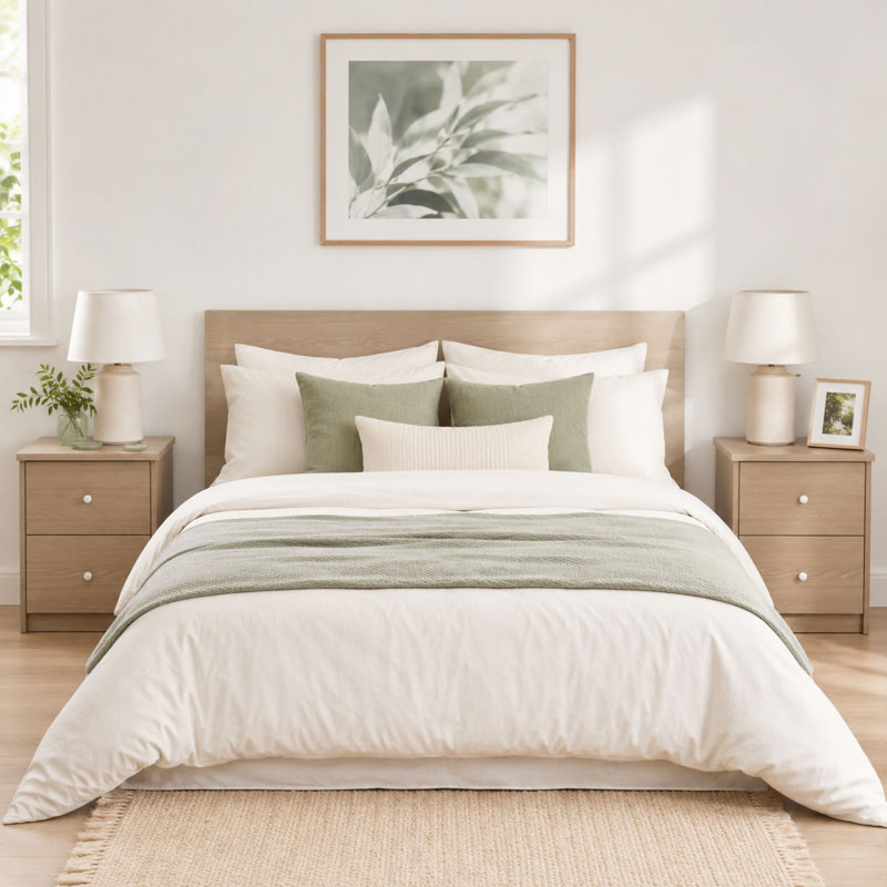 Freya 40.8cm W Bedside Table, Smoked Oak Effect