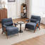 Chaise d'appoint rembourrée de style Mid-Century avec pieds en bois massif-1606626593