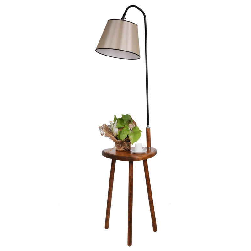 Scotland 160cm Tray Table Floor Lamp, Beige, Black