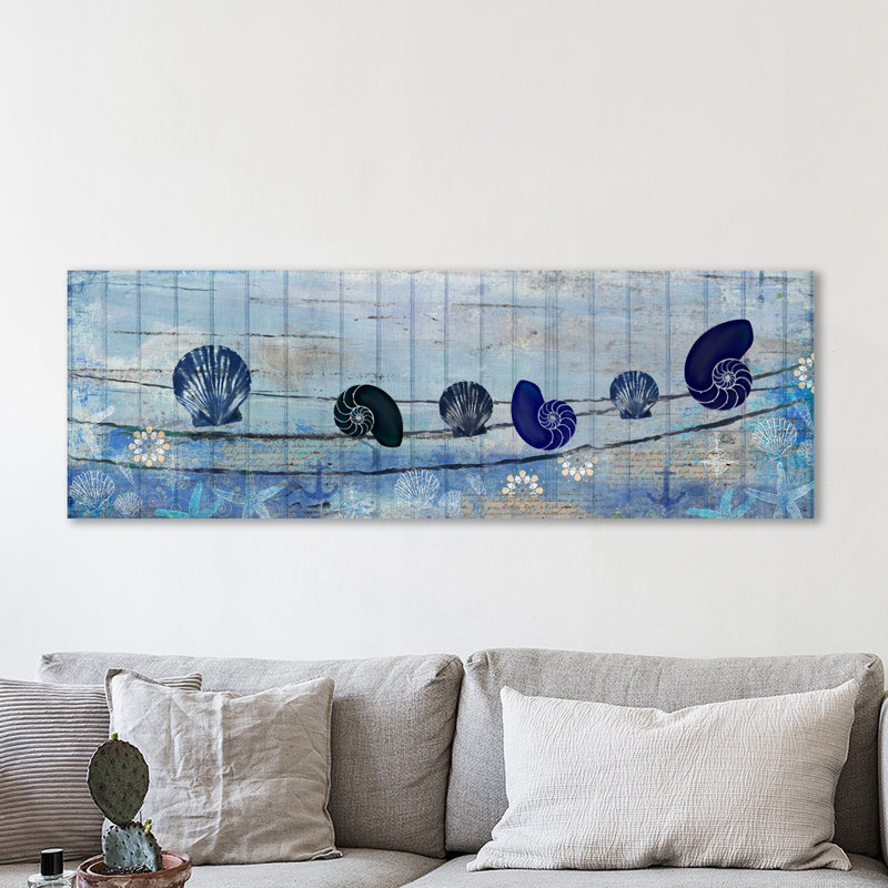 Coastal Shells by Kimberly Allen - Wrapped Canvas Panoramic Print, 30cm H x 91cm W x 4cm D