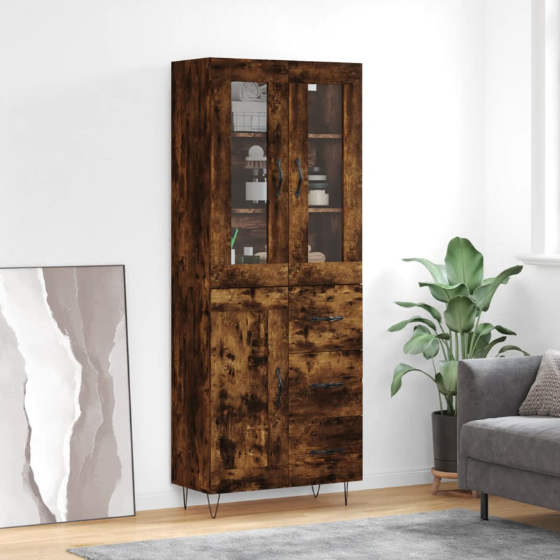 Rohando 3 Door Manufactured Wood Wardrobe, Smoked Oak
