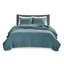 Ensemble de courtepointe 3 pièces très grand bleu sarcelle-121790665-121790666
