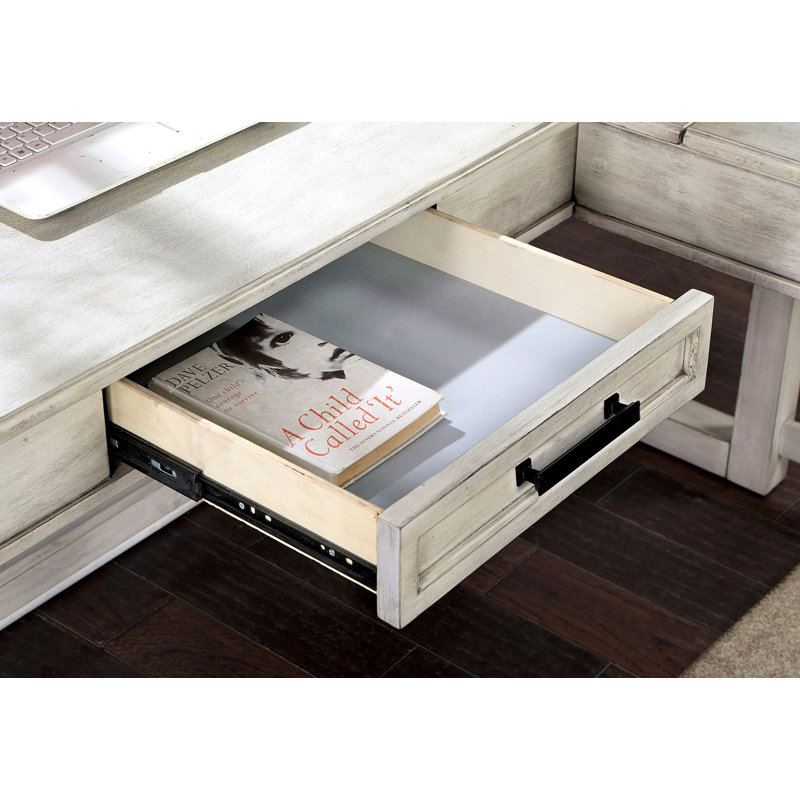 Bureau d'ordinateur transitionnel blanc antique
