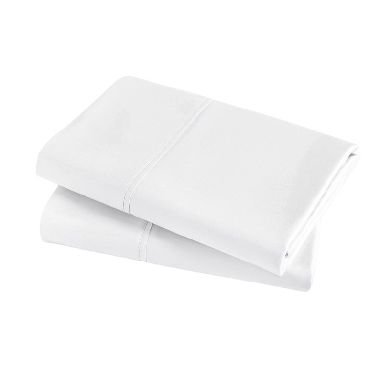 Taie d'oreiller en satin de coton égyptien certifié Luxury Luxury, Blanc, Standard
