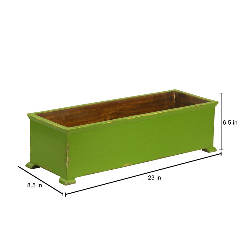 Pot à fleurs en bois Maghakia, Vert