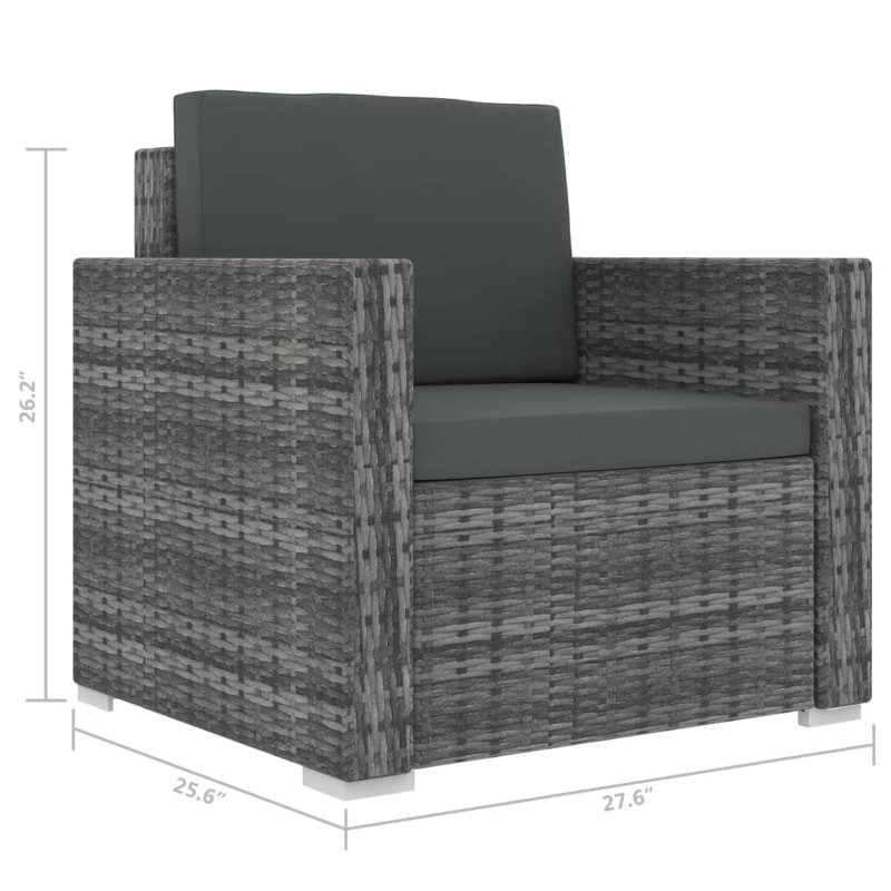 Pocatello 13 Piece Sectional with Cushions, Gray Frame/Dark Gray Cushion