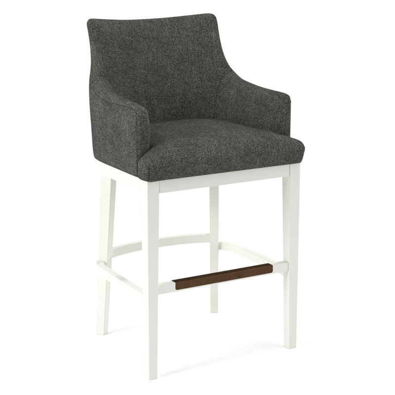 Upholstered Stool, Evolution Pumice, White